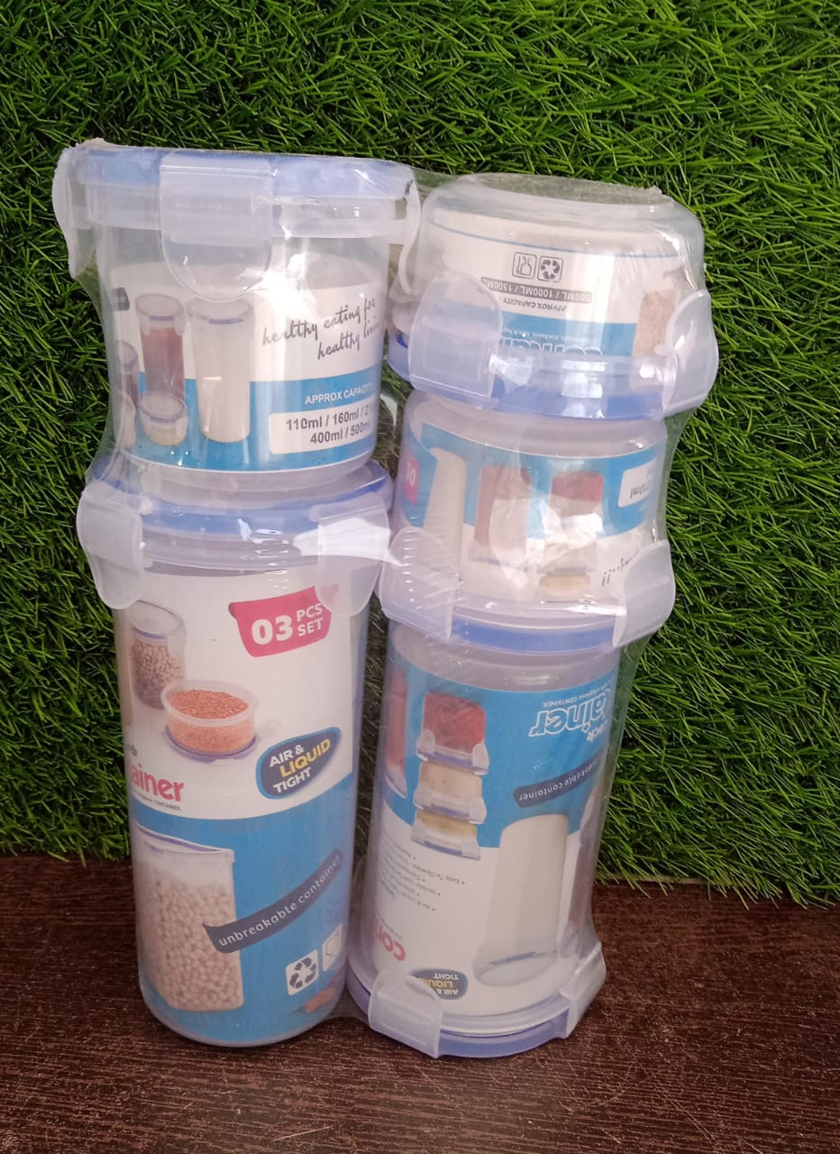Airtight round food storage container with leak-proof lid, perfect for various liquids and foods. Airtight round food storage container with leak-proof lid, perfect for various liquids and foods.
